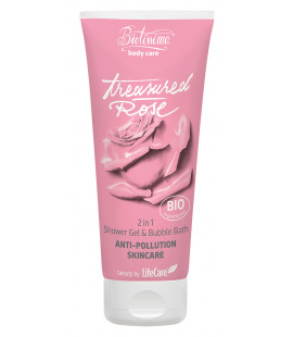 Gel de dus si spumant de baie 2 in 1, Treasured Rose, cu apa de trandafiri BIO, Life Care® Gel de dus si spumant de baie 2 in 1, Treasured Rose, cu apa de trandafiri BIO, Life Care®